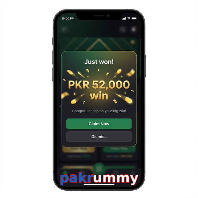 Main screen of Pakrummy win page for PK players